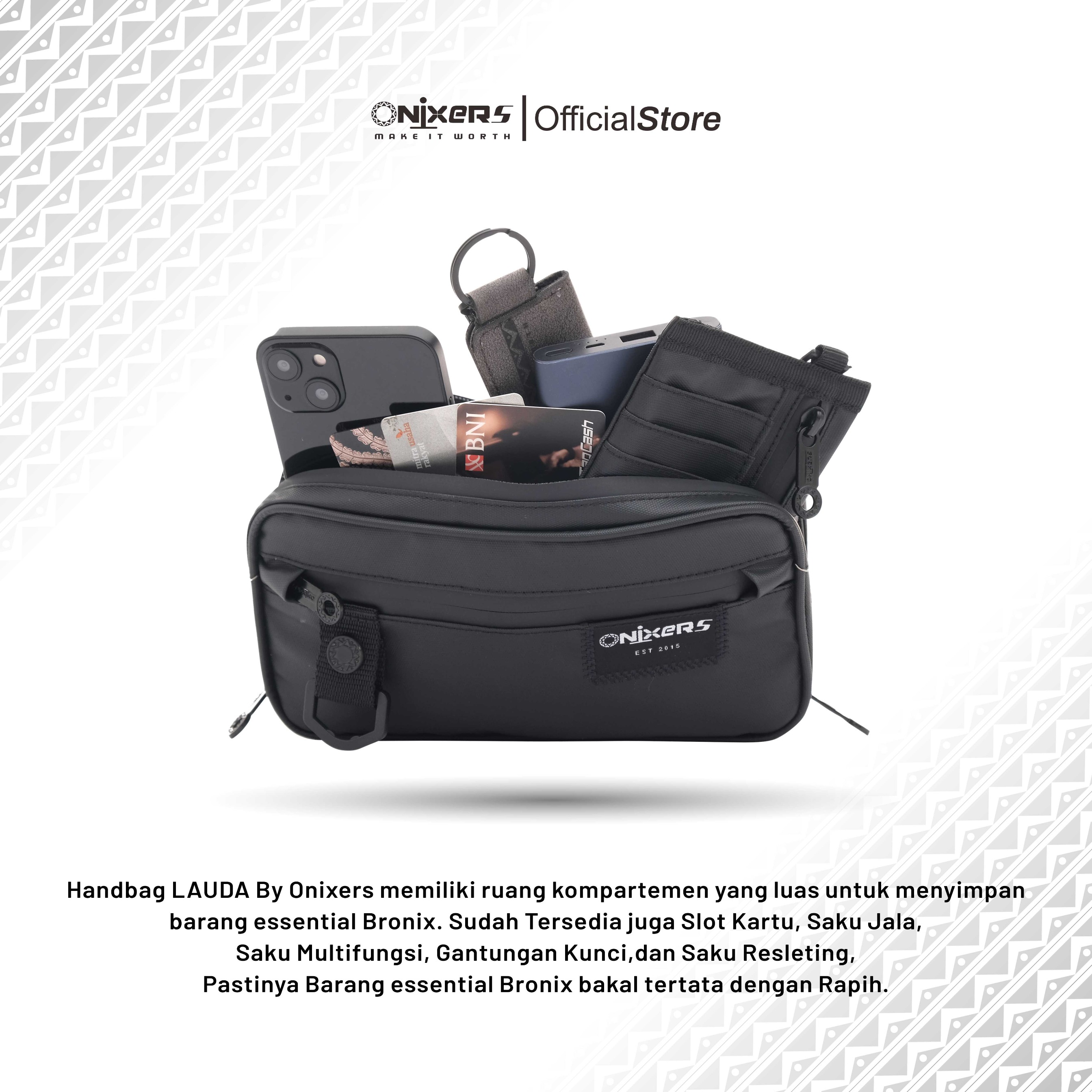 Onixers Bundling Tas Backpack IMPALA + Clucth LAUDA Ransel waterproof