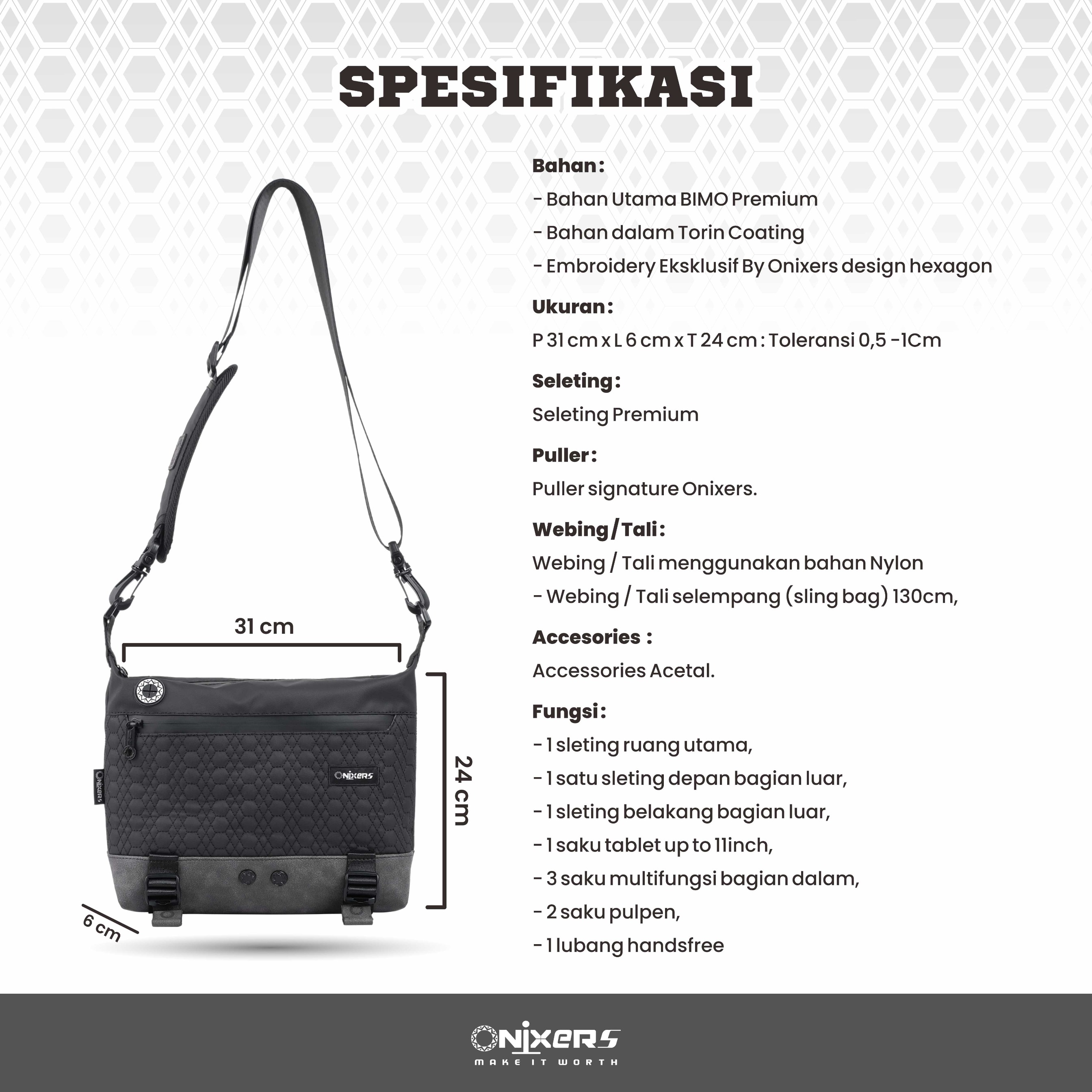 Onixers LOWA Slingbag Tas Selempang Pria