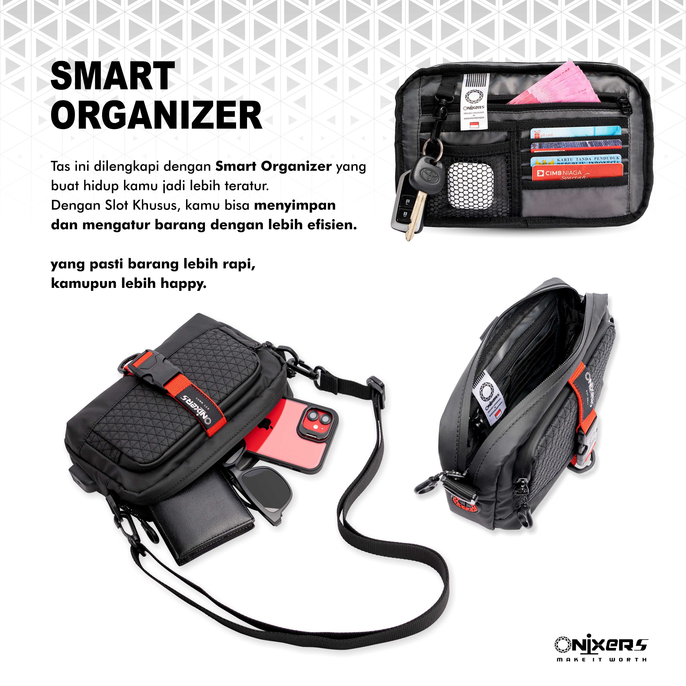 Onixers OCTO Handbag Tas Tangan Pria