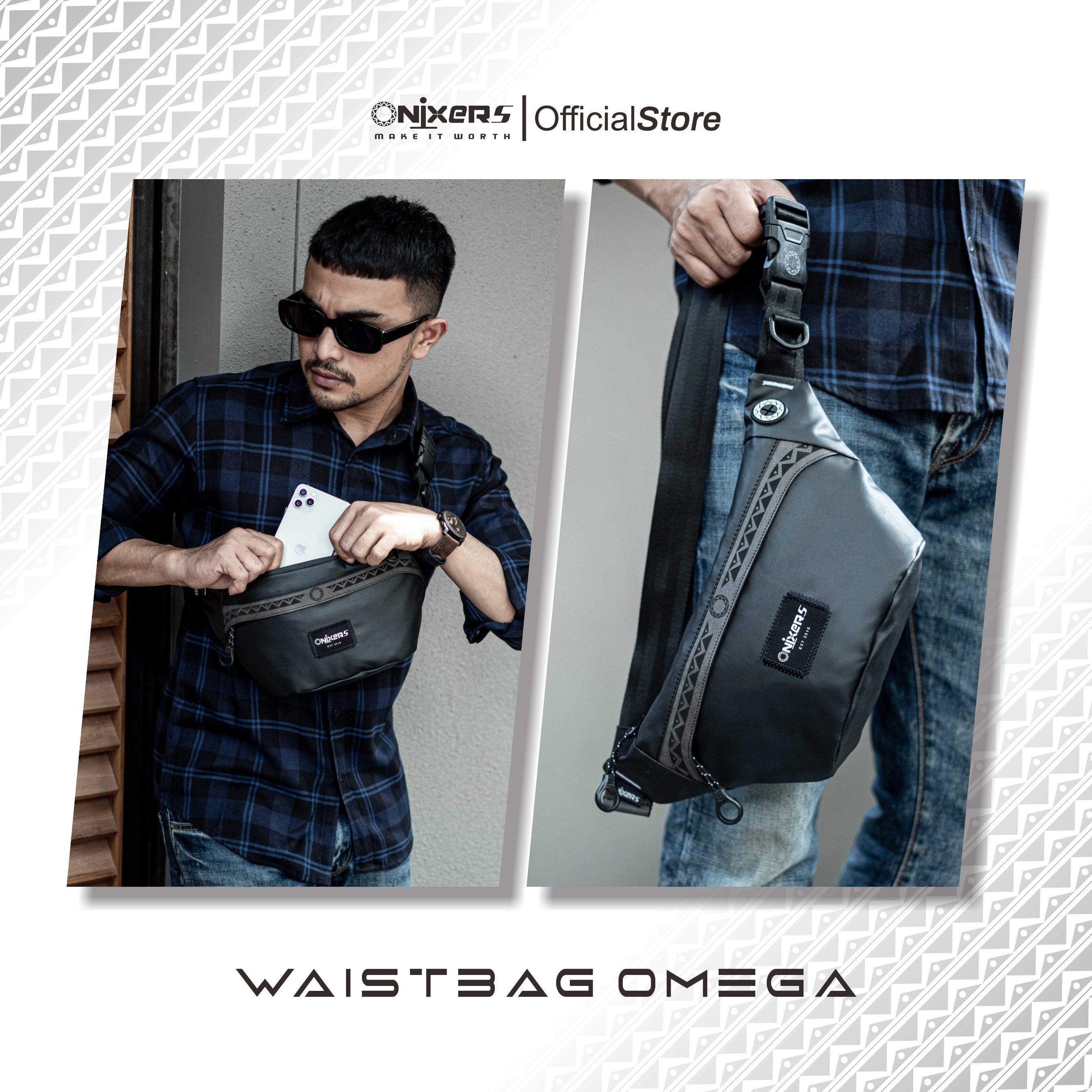 Onixers Omega Tas Selempang Pria Waterproof