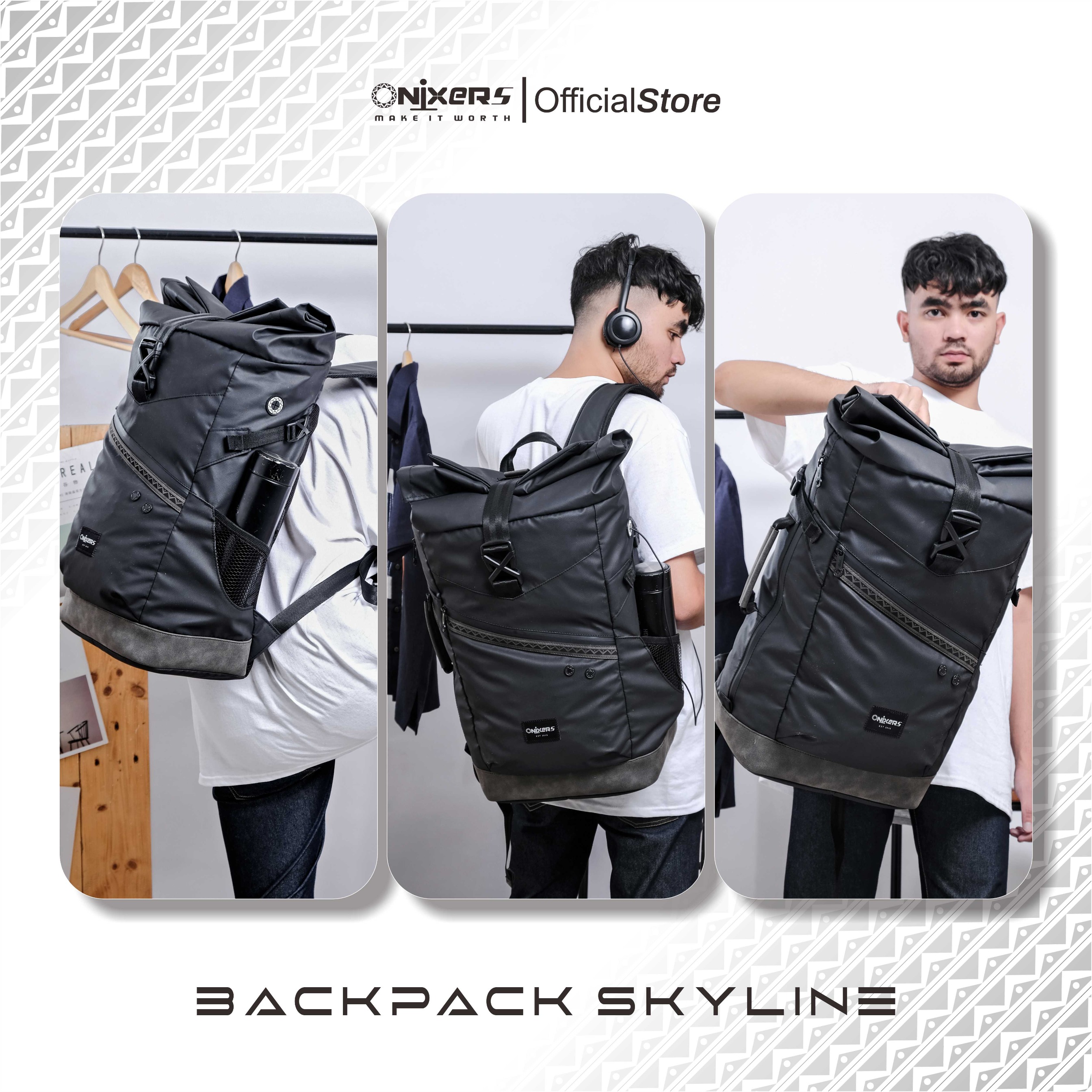 Onixers SKYLINE Tas Backpack Pria Waterproof