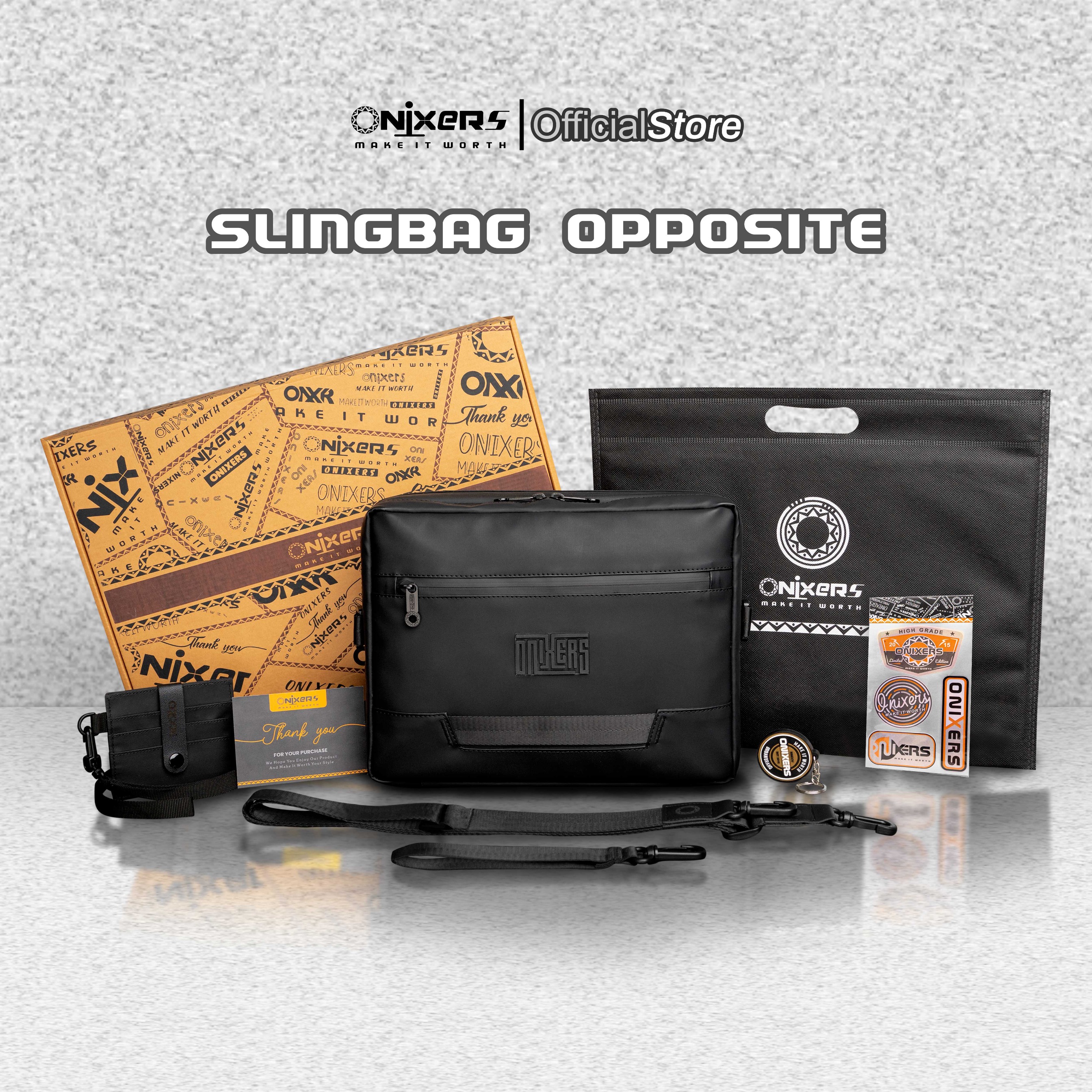 ONIXERS I Slingbag OPPOSITE Tas Selempang Pria I Handbag I Slingbag Tahan Air I Tas Ipad 11 inch I Tas kerja