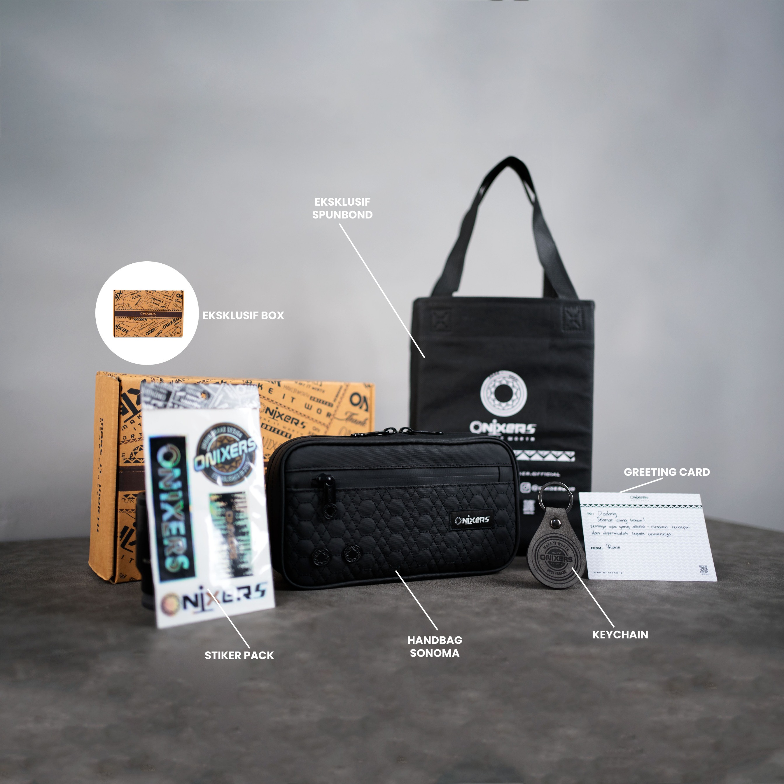 Onixers Bundling Eksklusif Handbag Sonoma + Box + Keychain + Sticker
