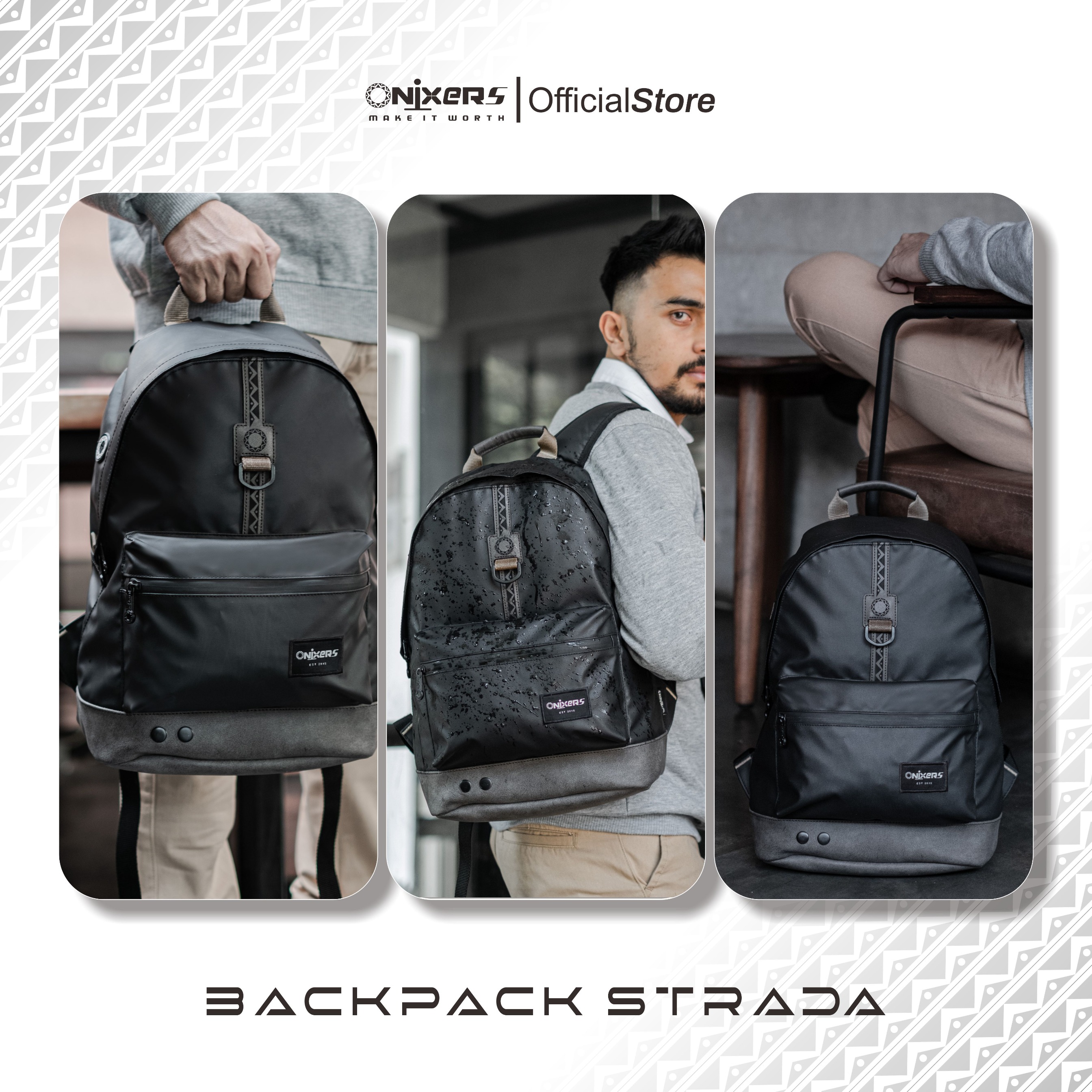 Onixers STRADA Tas Backpack Pria Waterproof