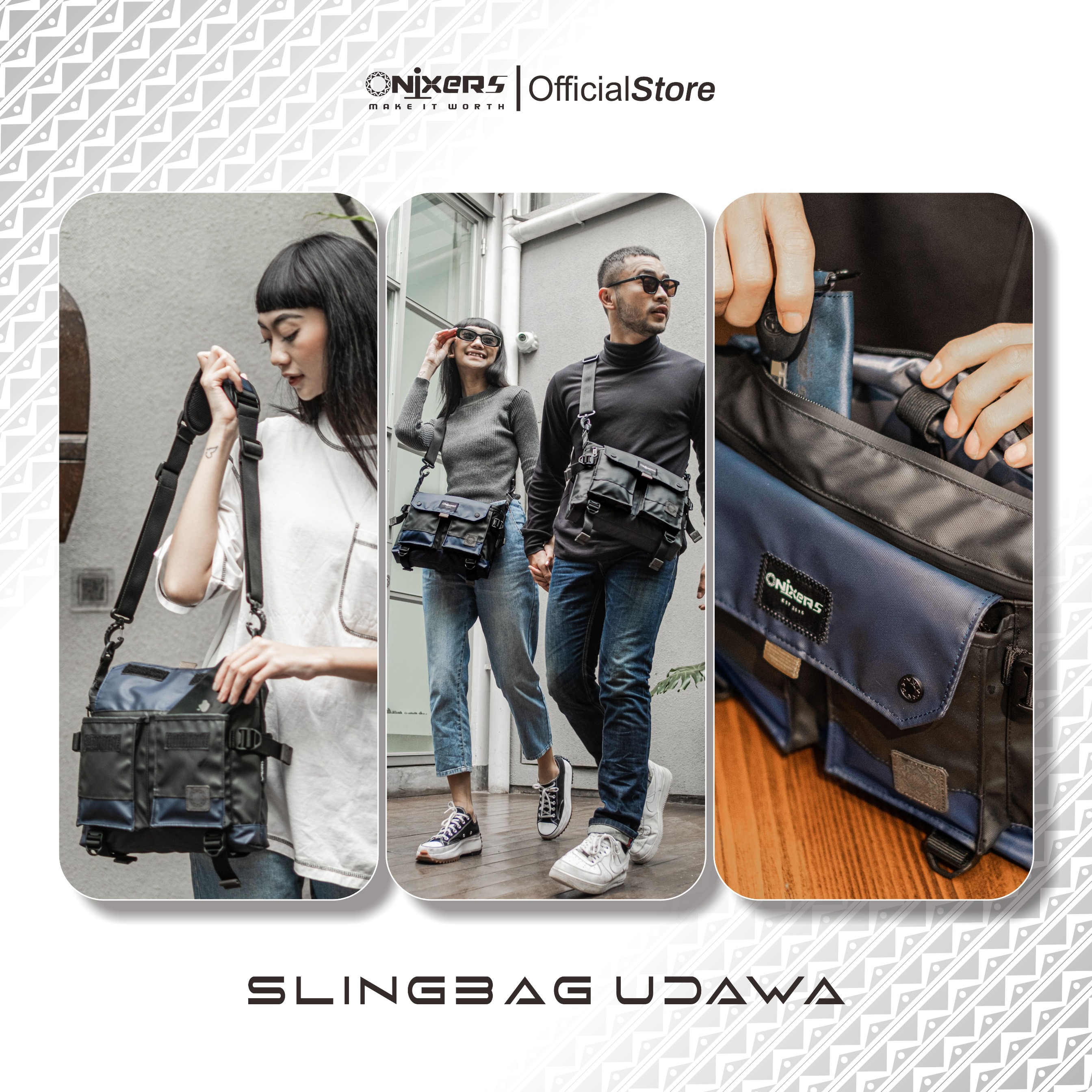 Onixers UDAWA Slingbag Tas Selempang Pria Waterproof