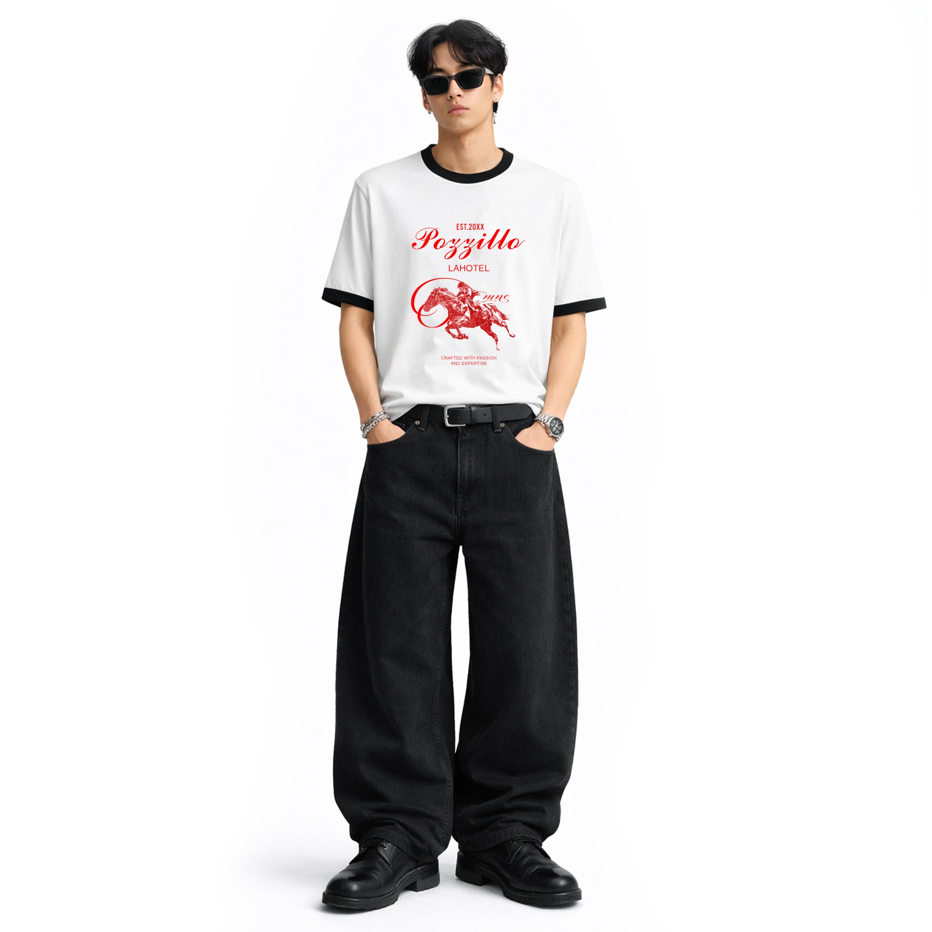 DMNC Black Vault Balloon Jeans Unisex Heavy Denim