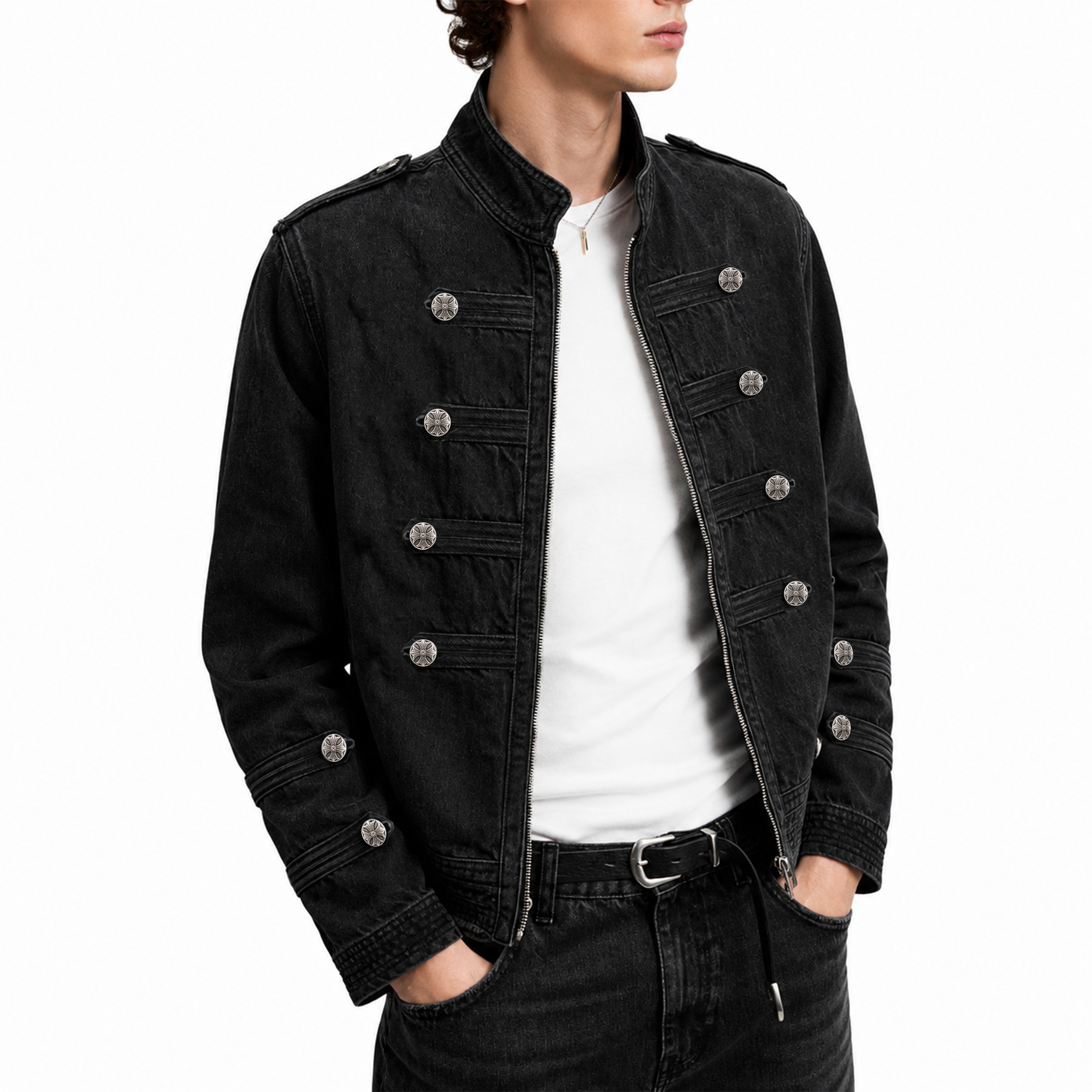 DMNC Versailles Napoleonic Military Denim Jacket Unisex