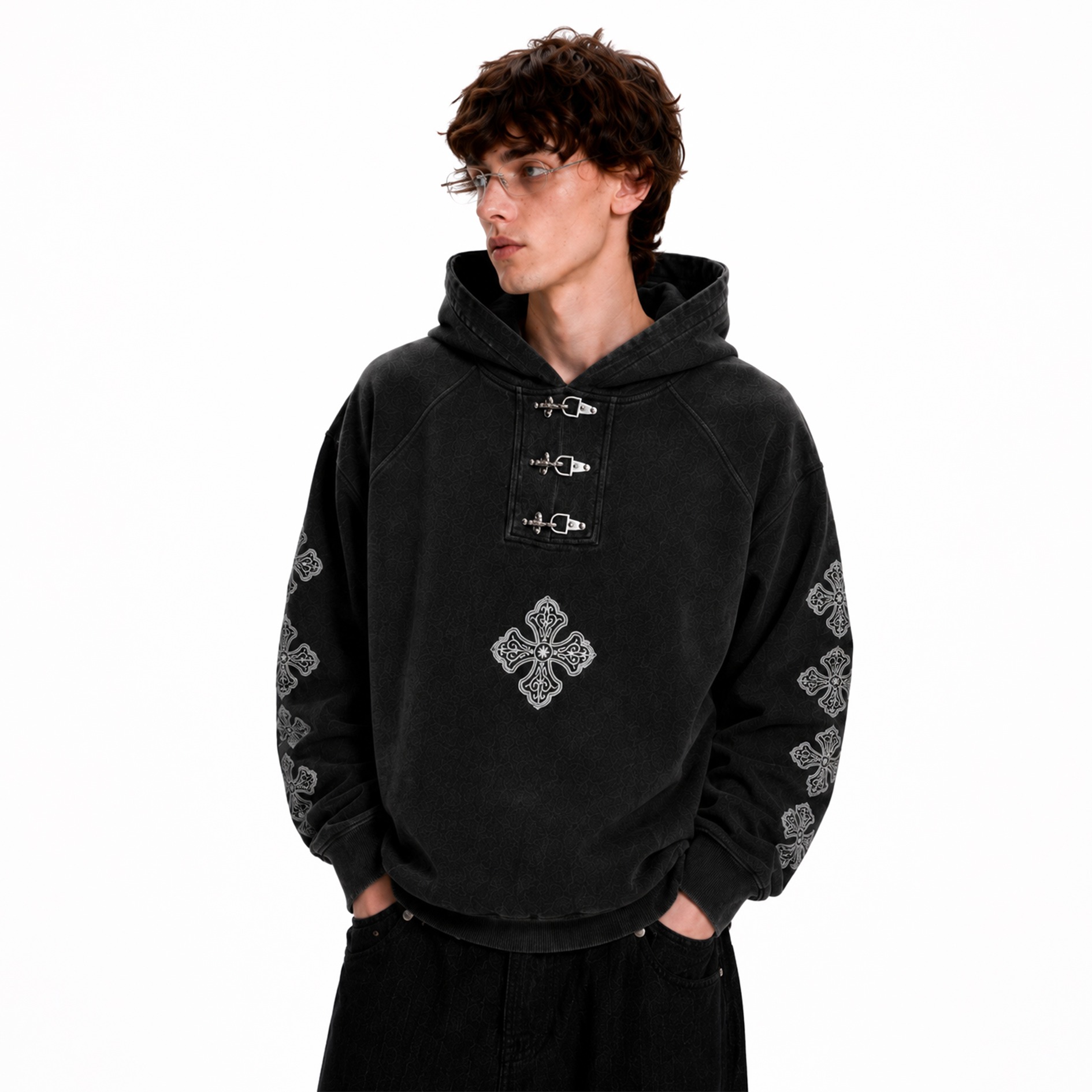 DMNC ARCHIVE Hoodie Fireman Clasp Heavyweight Titan Cotton Oversize 355 GSM