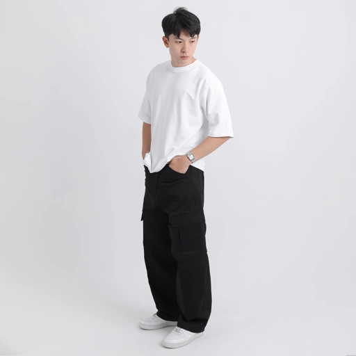 Image of DMNC Celana Cargo Pria Lurus Potongan Lebar - BAGGY Cargo Harden