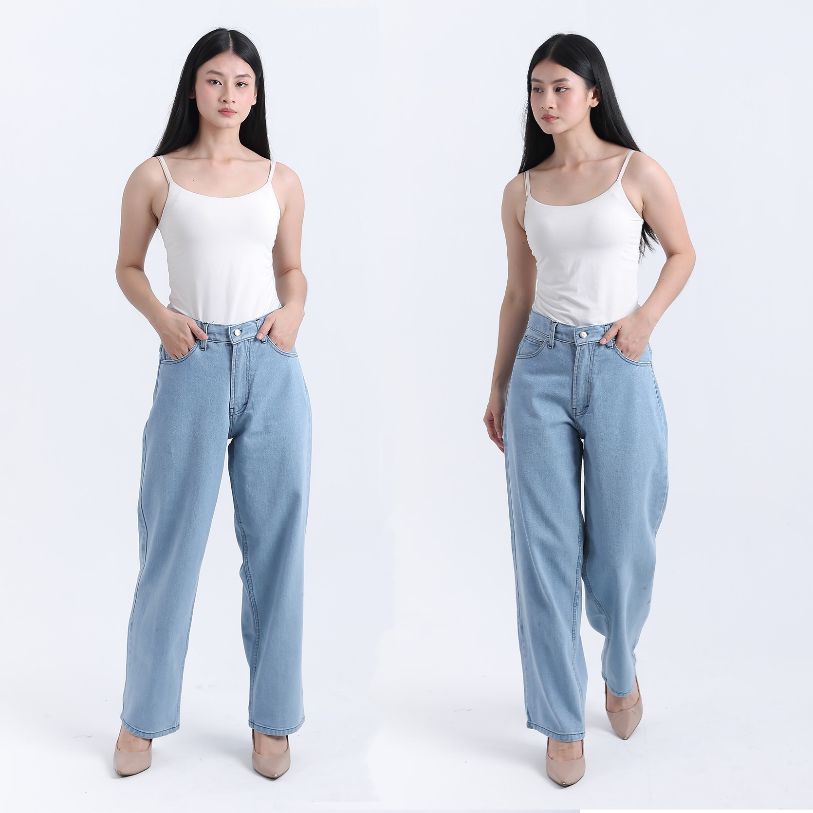 DMNC Celana Jeans Pria Lurus Potongan Lebar - Baggy Jeans Denim Forge