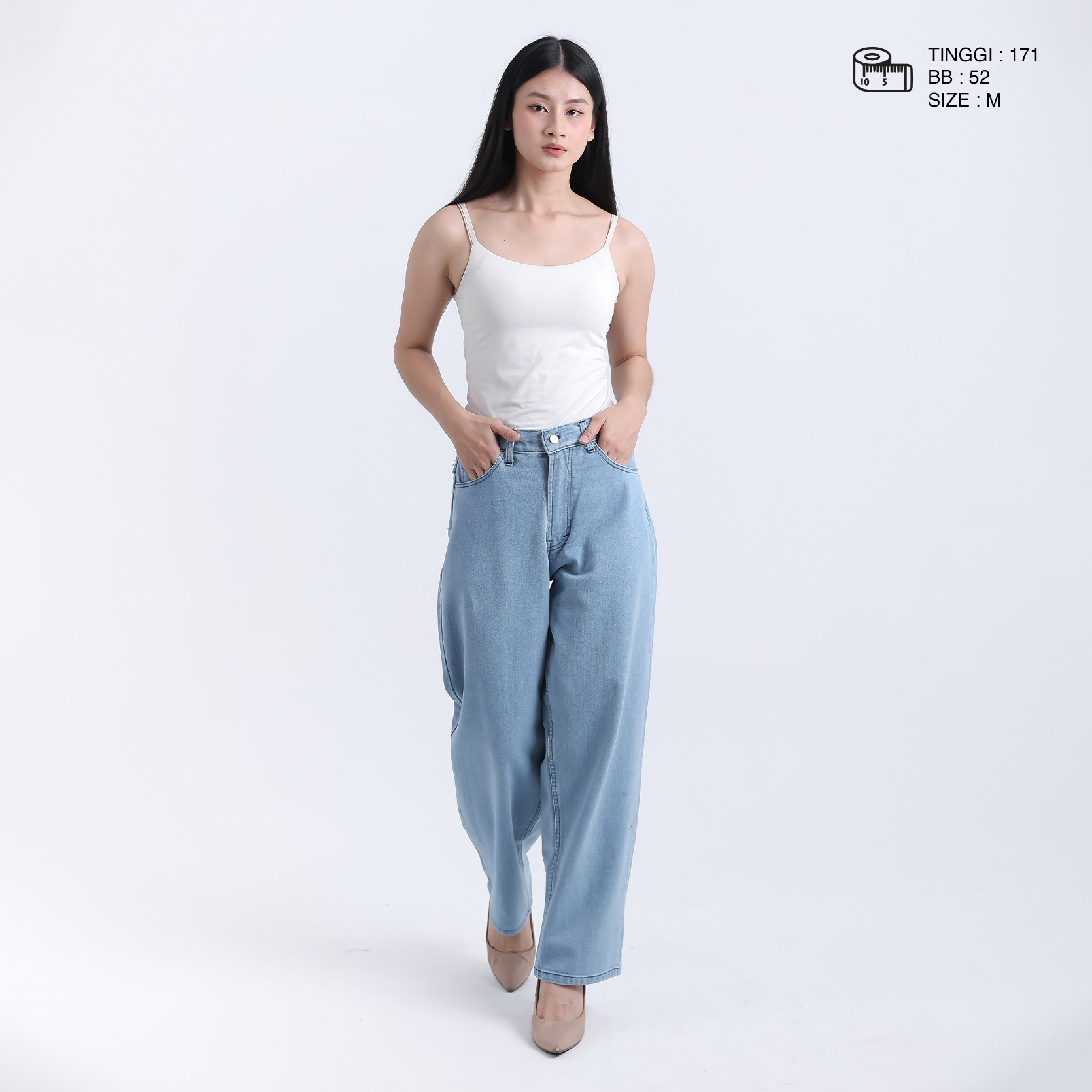DMNC Celana Jeans Pria Lurus Potongan Lebar - Baggy Jeans Denim Forge