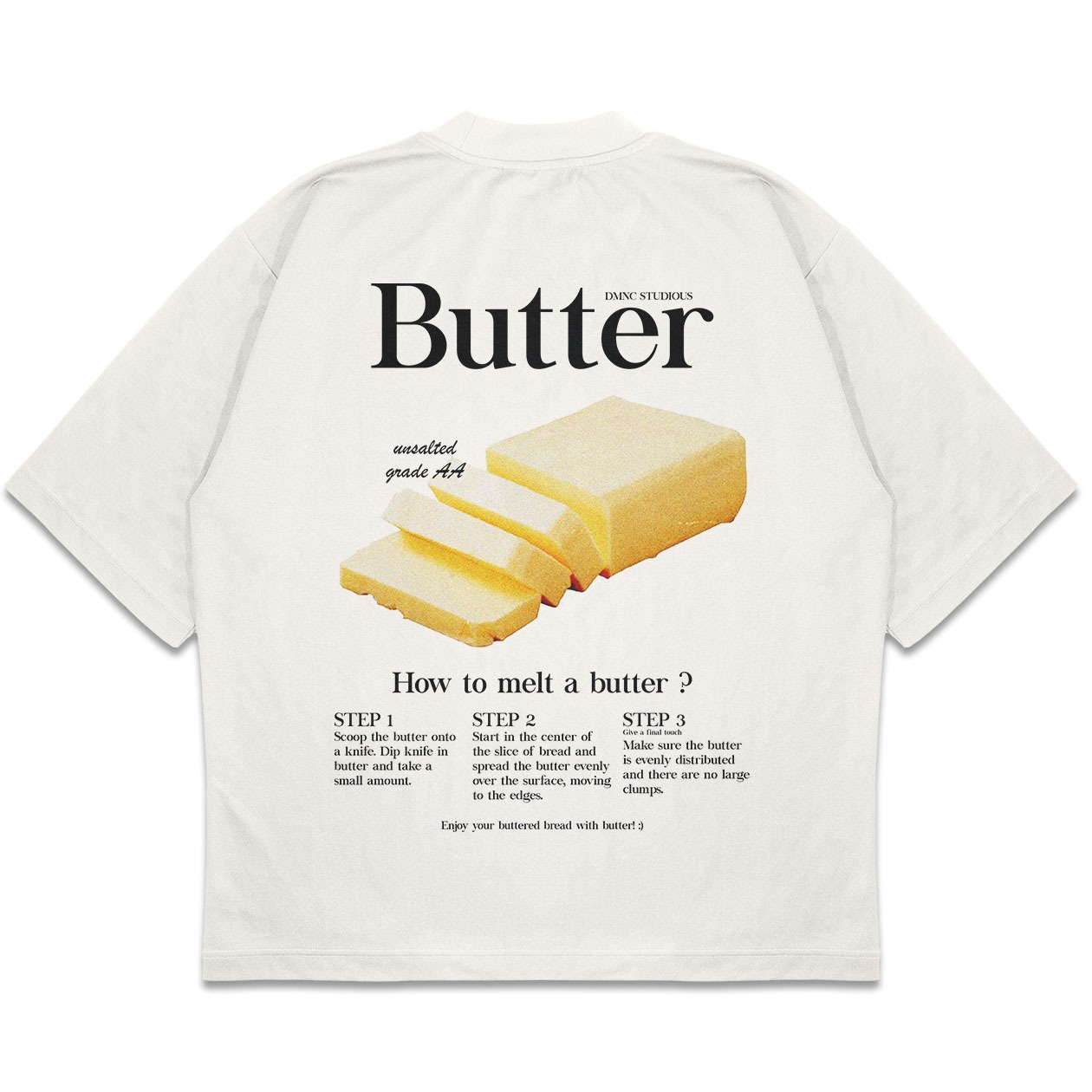 DMNC Heavyweight Oversize Boxy T-Shirt – Butter 16s 255 GSM