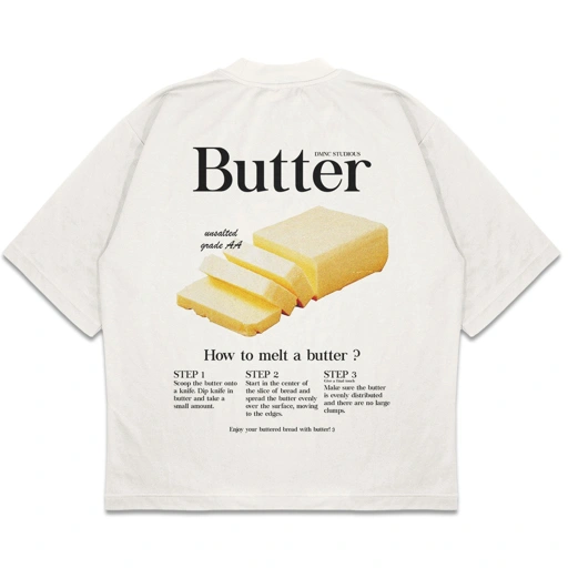 DMNC Heavyweight Oversize Boxy T-Shirt – Butter 16s 255 GSM