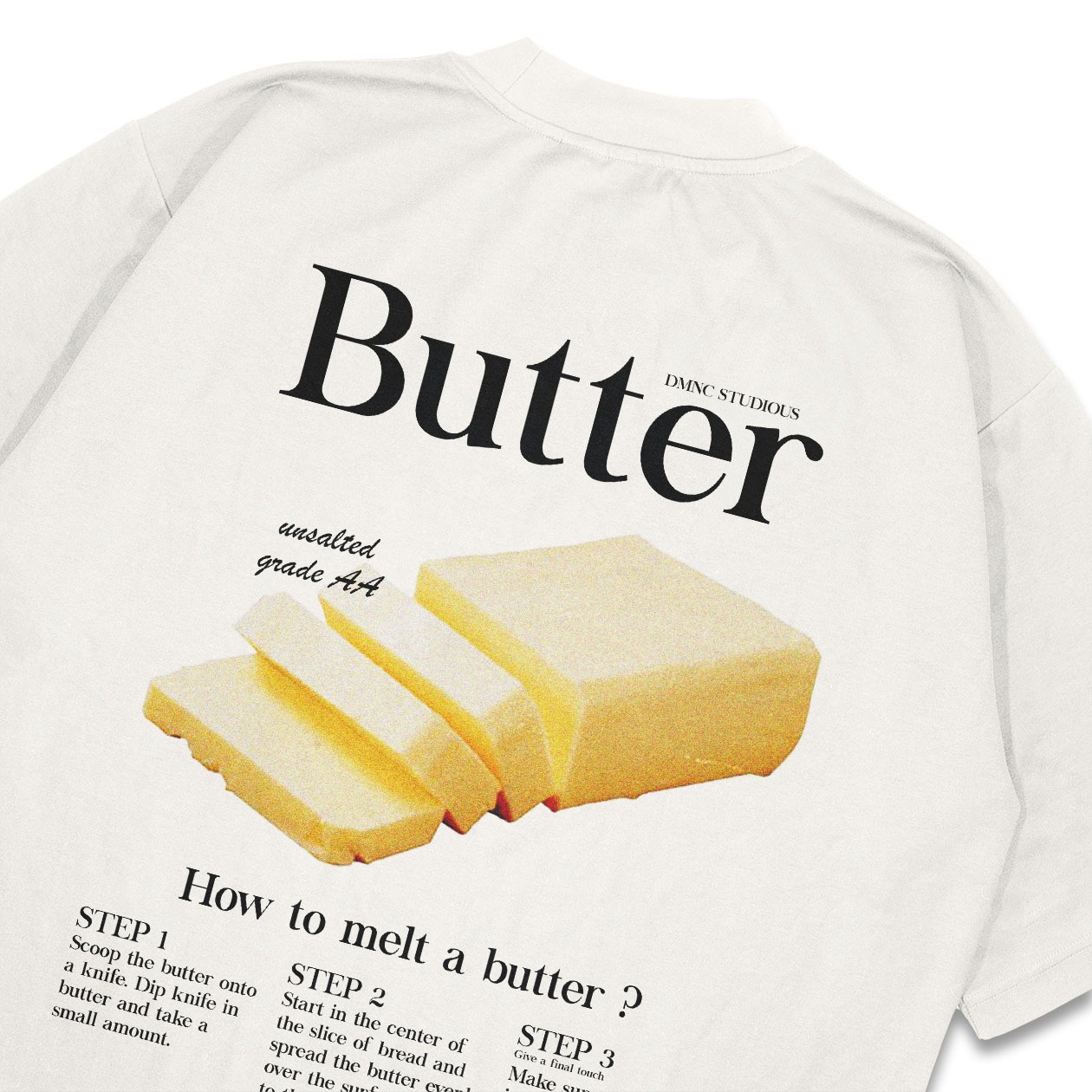 DMNC Heavyweight Oversize Boxy T-Shirt – Butter 16s 255 GSM