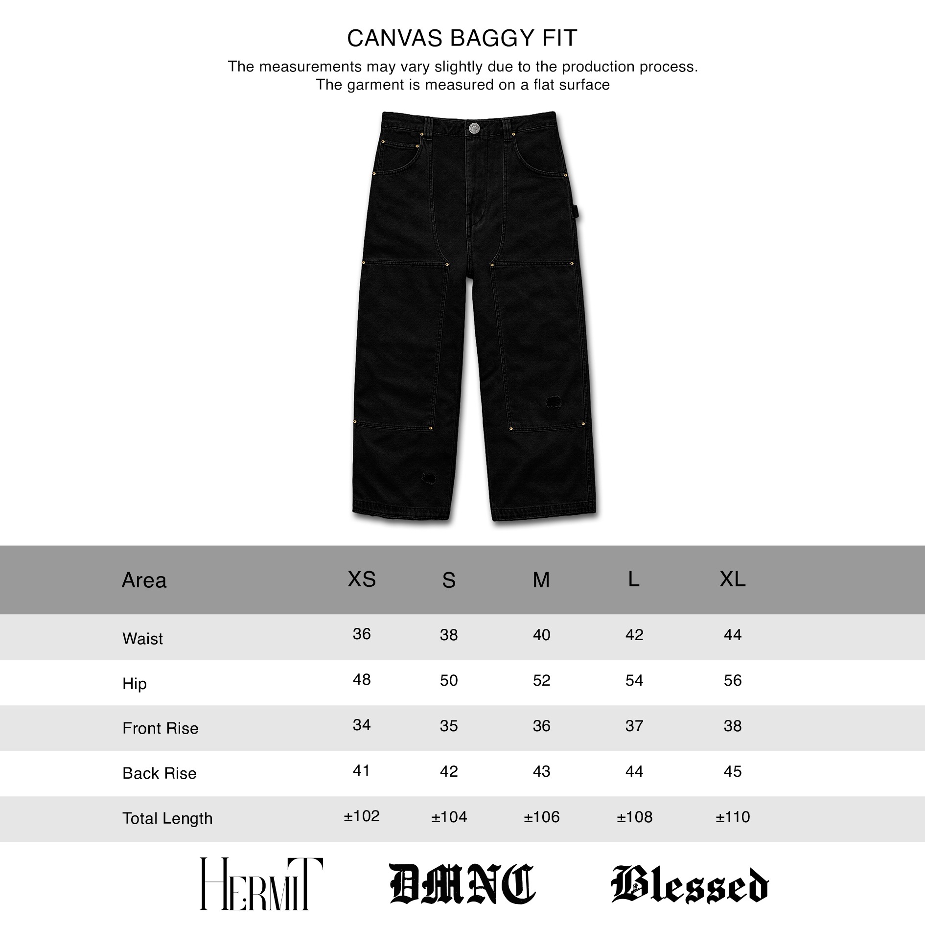 DMNC Labor Baggy Canvas Unisex - Celana Heavy Carpenter Pants Workwear