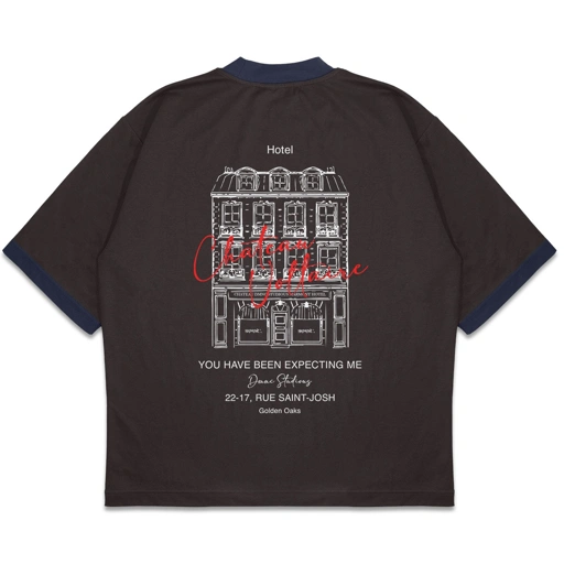 Image of DMNC Ribbed Contrast Regular T-Shirt – Chateau Voltaire 16s 255 GSM Unisex