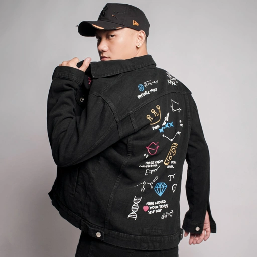 Image of DMNC OLD SCHOOL Oversize Trucker Jacket – Black Denim 13.75 oz