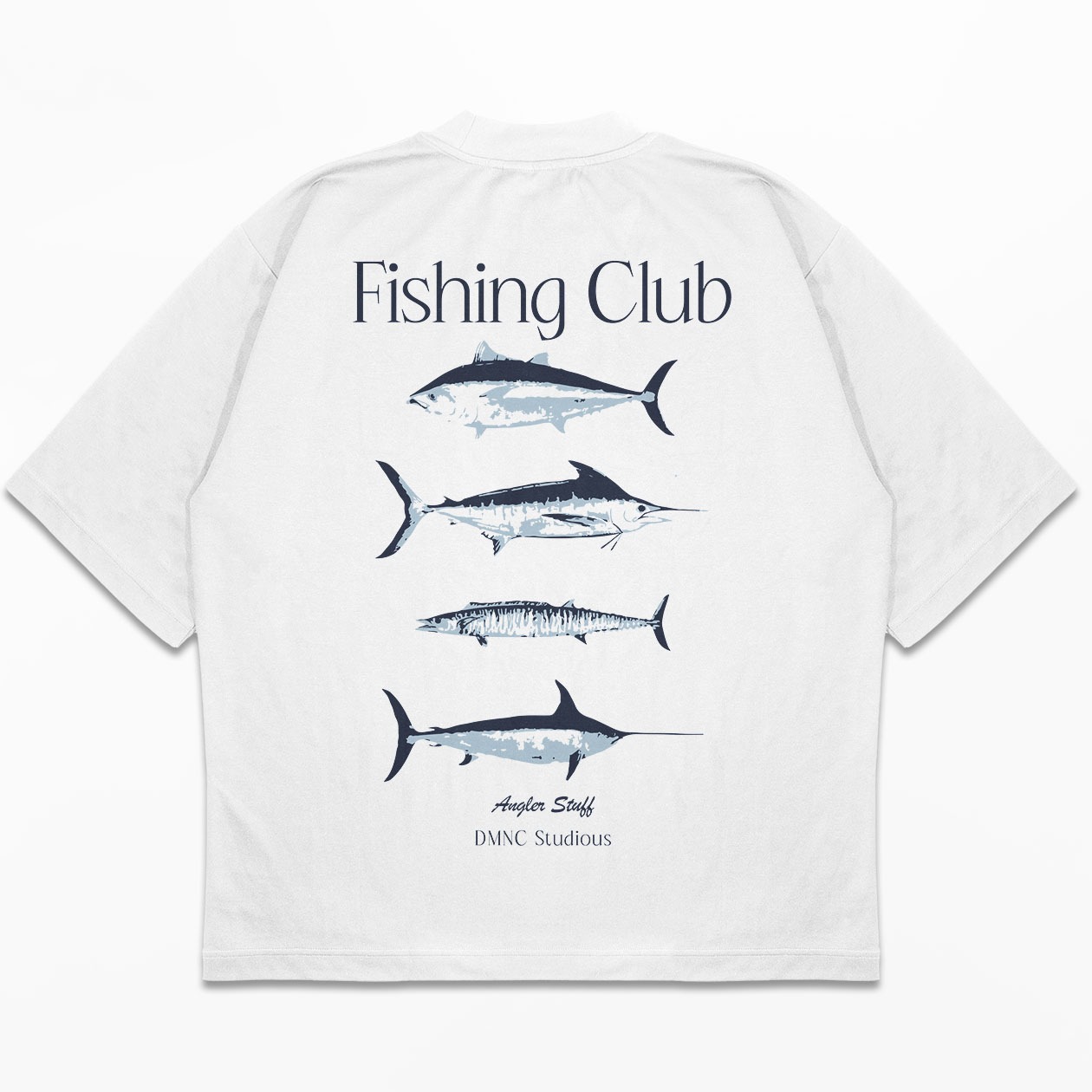 DMNC Heavyweight Oversize Boxy T-Shirt – Fishing Club White 16s 255 GSM