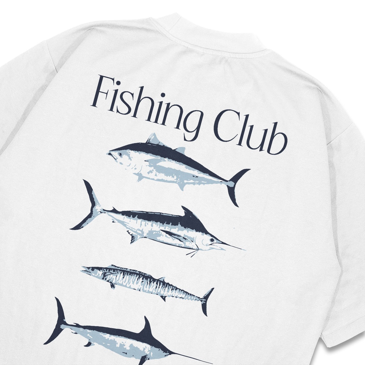 DMNC Heavyweight Oversize Boxy T-Shirt – Fishing Club White 16s 255 GSM