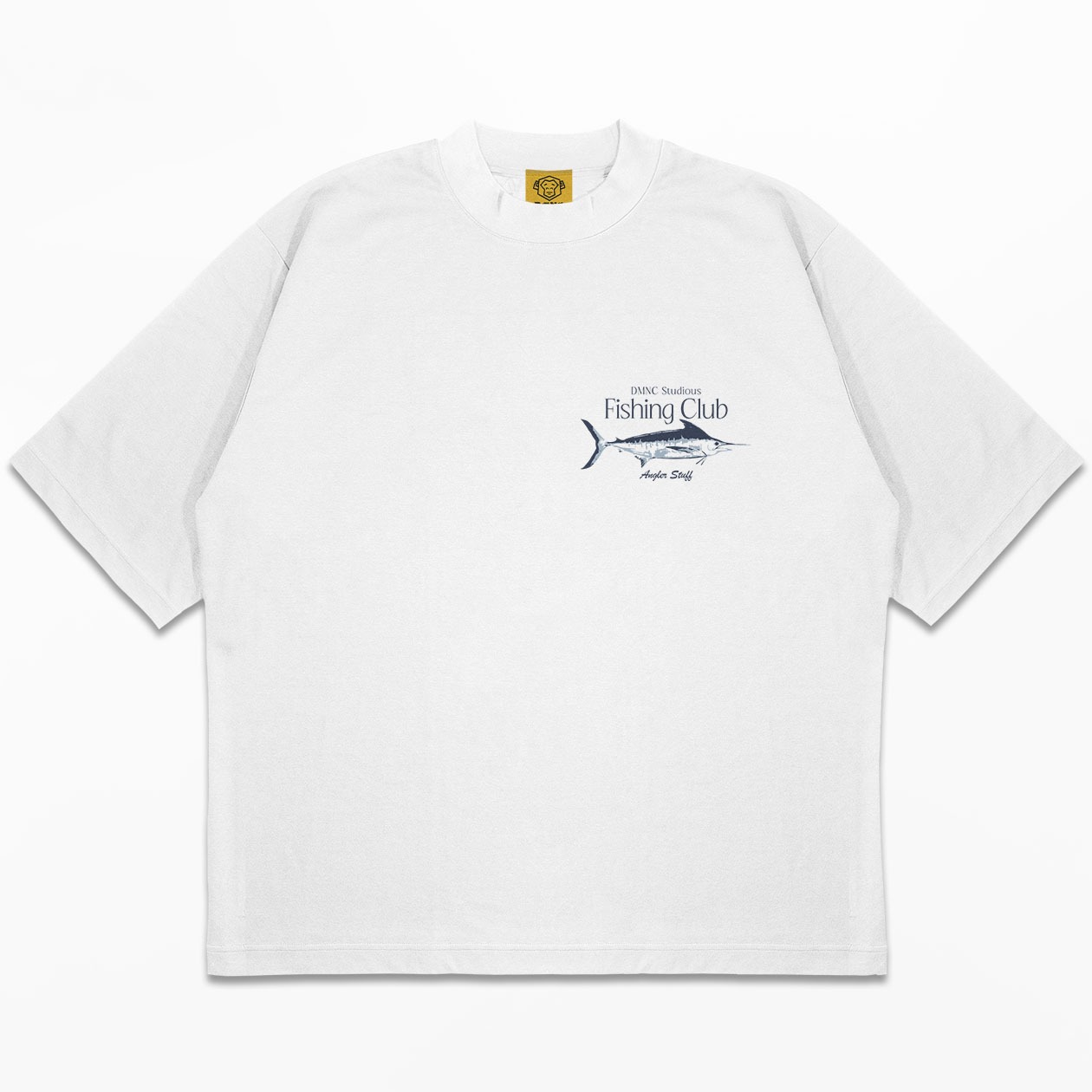 DMNC Heavyweight Oversize Boxy T-Shirt – Fishing Club White 16s 255 GSM