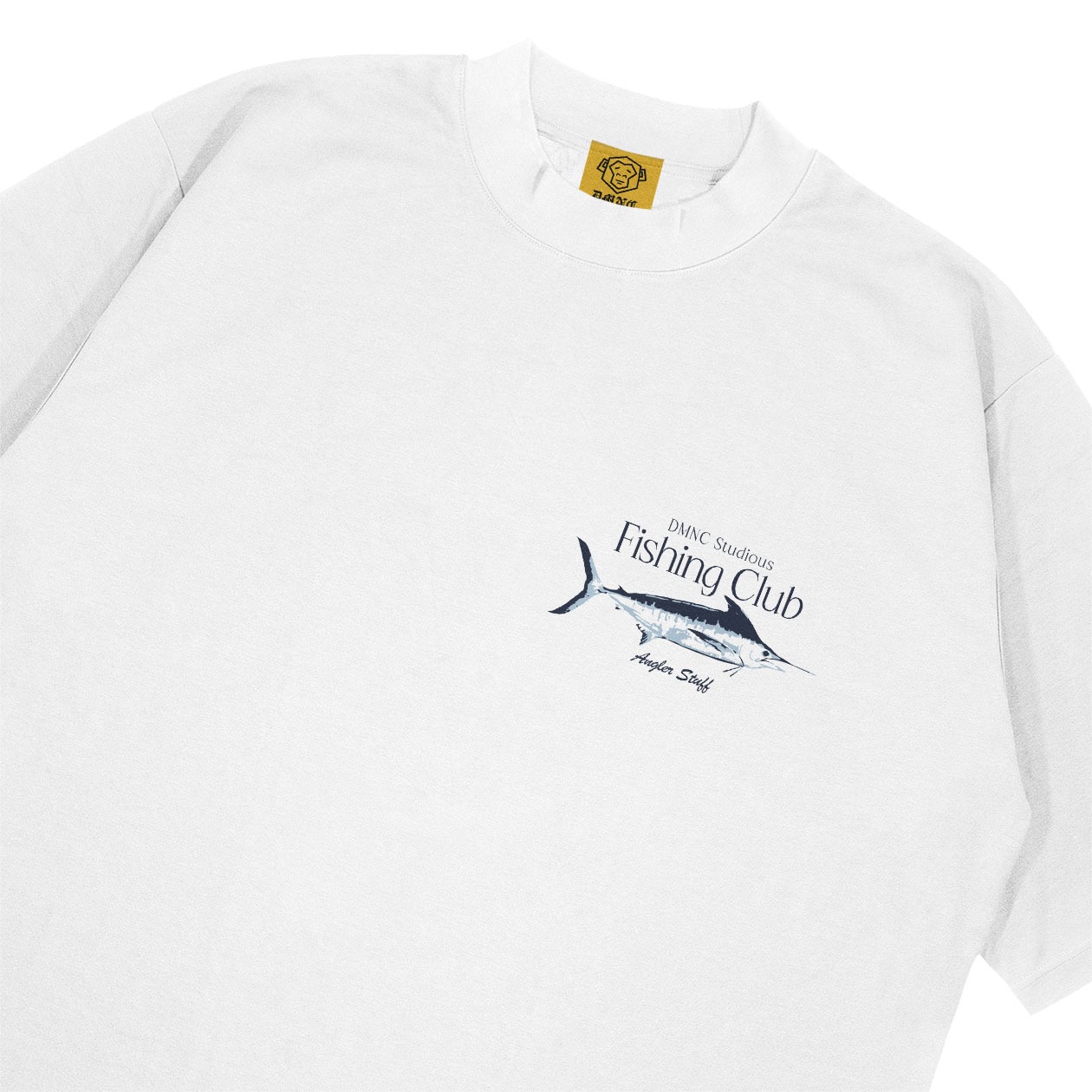 DMNC Heavyweight Oversize Boxy T-Shirt – Fishing Club White 16s 255 GSM