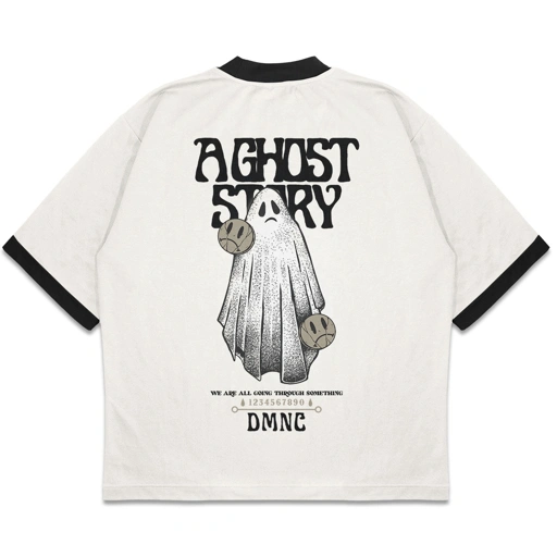 Image of DMNC Ribbed Contrast Regular T-Shirt – Ghost Story 16s 255 GSM Unisex
