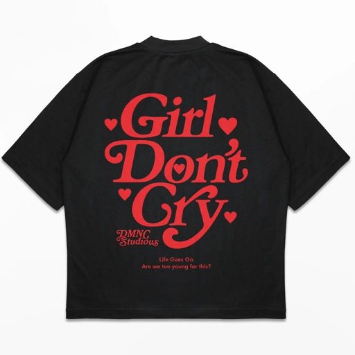 Image of DMNC Heavyweight Oversize Boxy T-Shirt – Girl Dont Cry 16s 255 GSM