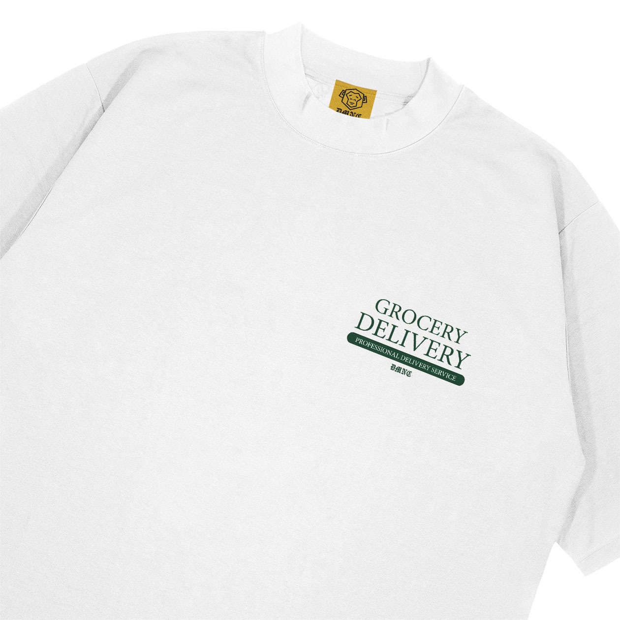 DMNC Grocery Delivery T-Shirt Kaos Heavyweight White 16s 255 GSM