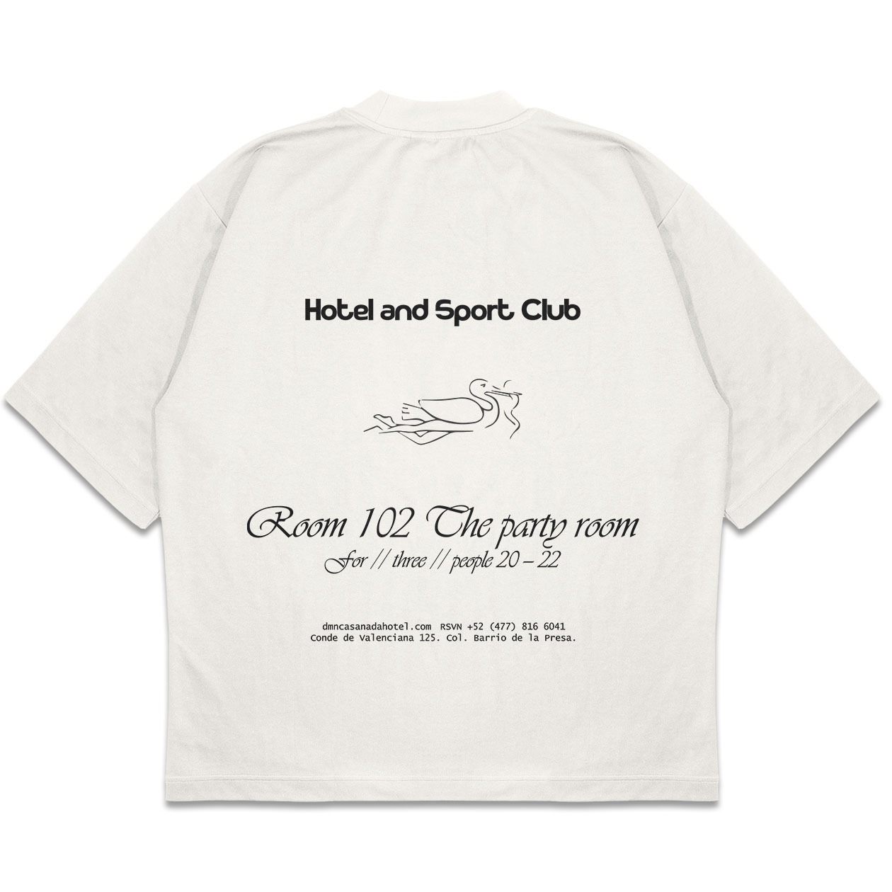 DMNC Heavyweight Oversize Boxy T-Shirt – Hotel and Sport Club 16s 255 GSM