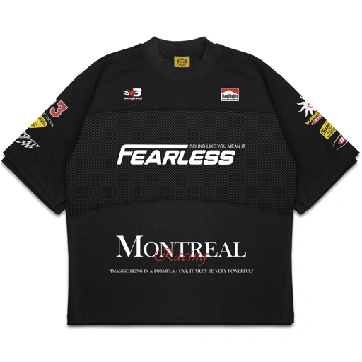 Image of DMNC Polo Panel Oversize T-Shirt – Fearless 16s 255 GSM