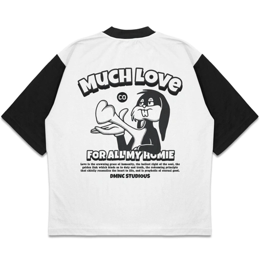 Image of DMNC Ribbed Contrast Regular T-Shirt – Much Love 16s 255 GSM Unisex