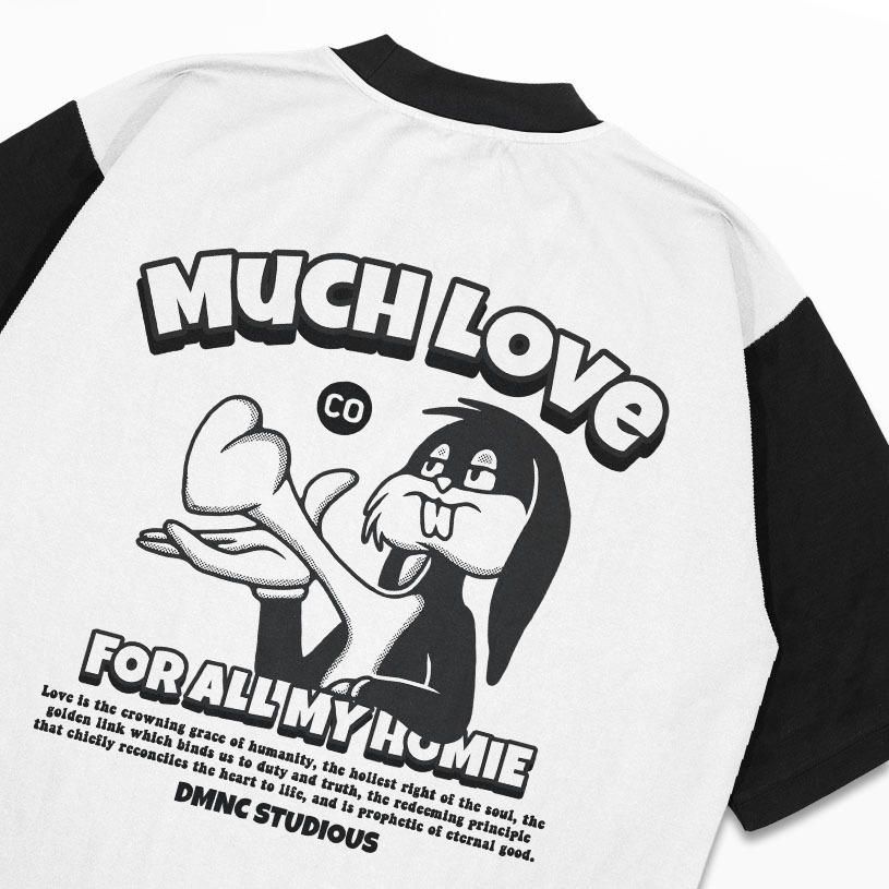 DMNC Ribbed Contrast Regular T-Shirt – Much Love 16s 255 GSM Unisex