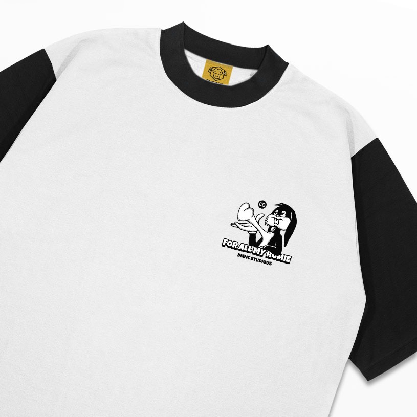 DMNC Ribbed Contrast Regular T-Shirt – Much Love 16s 255 GSM Unisex