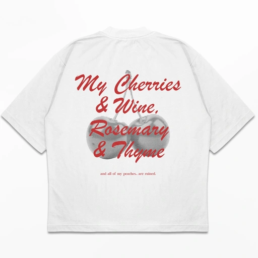 Image of DMNC Heavyweight Oversize Boxy T-Shirt – My Cherries  16s 255 GSM