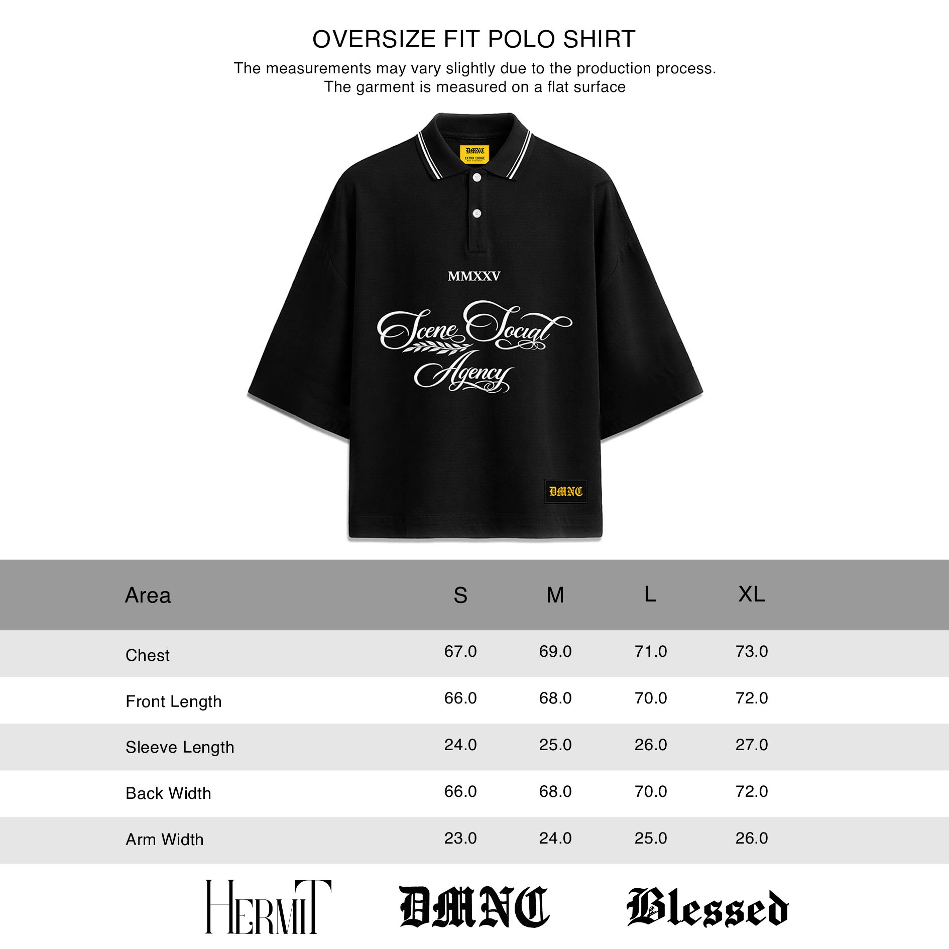 DMNC Scene Social Agency Oversize Embroidered Polo Shirt Unisex