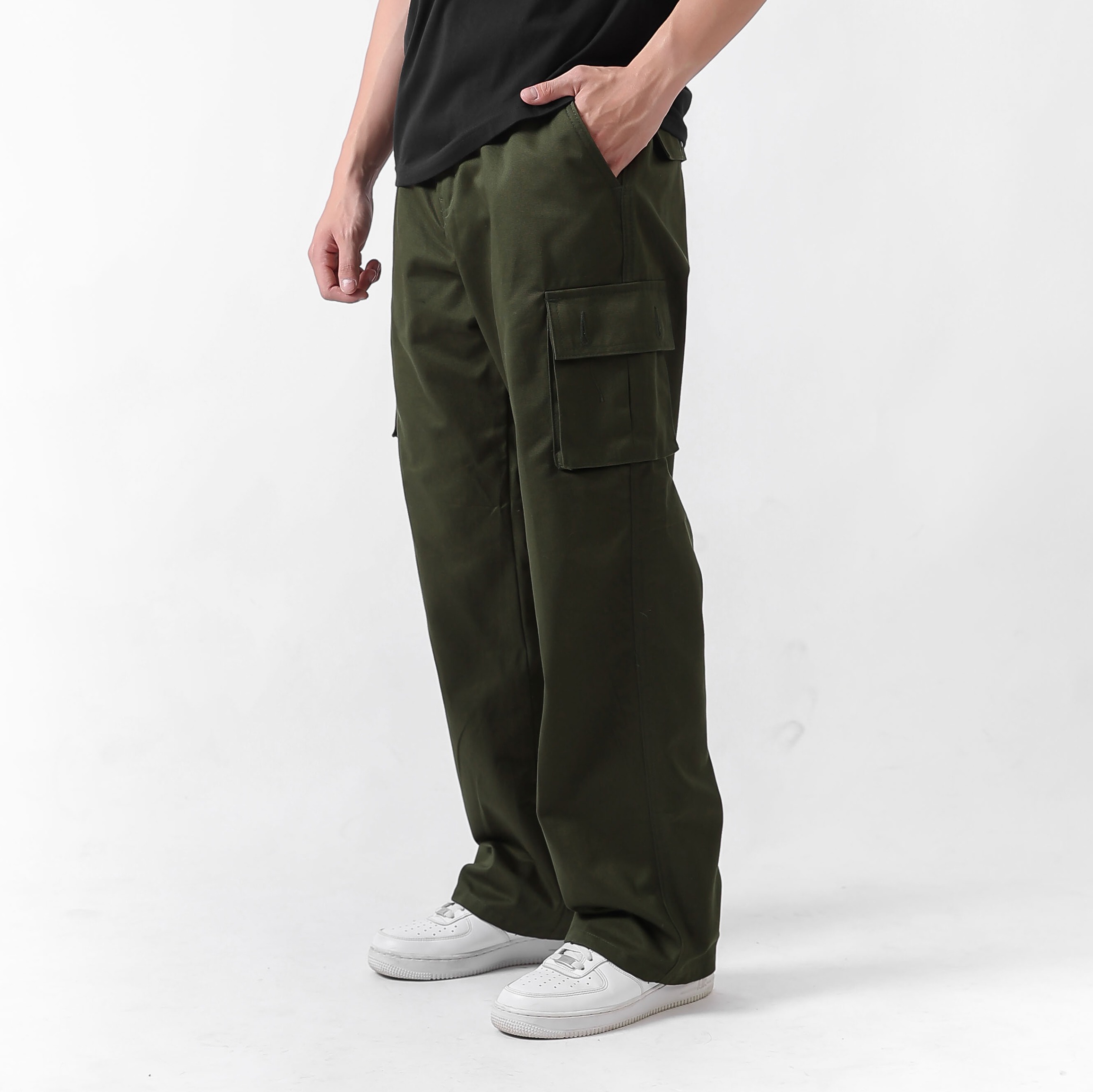 DMNC Celana Cargo Pria American Twill Premium - Tailored Fit - Nomad