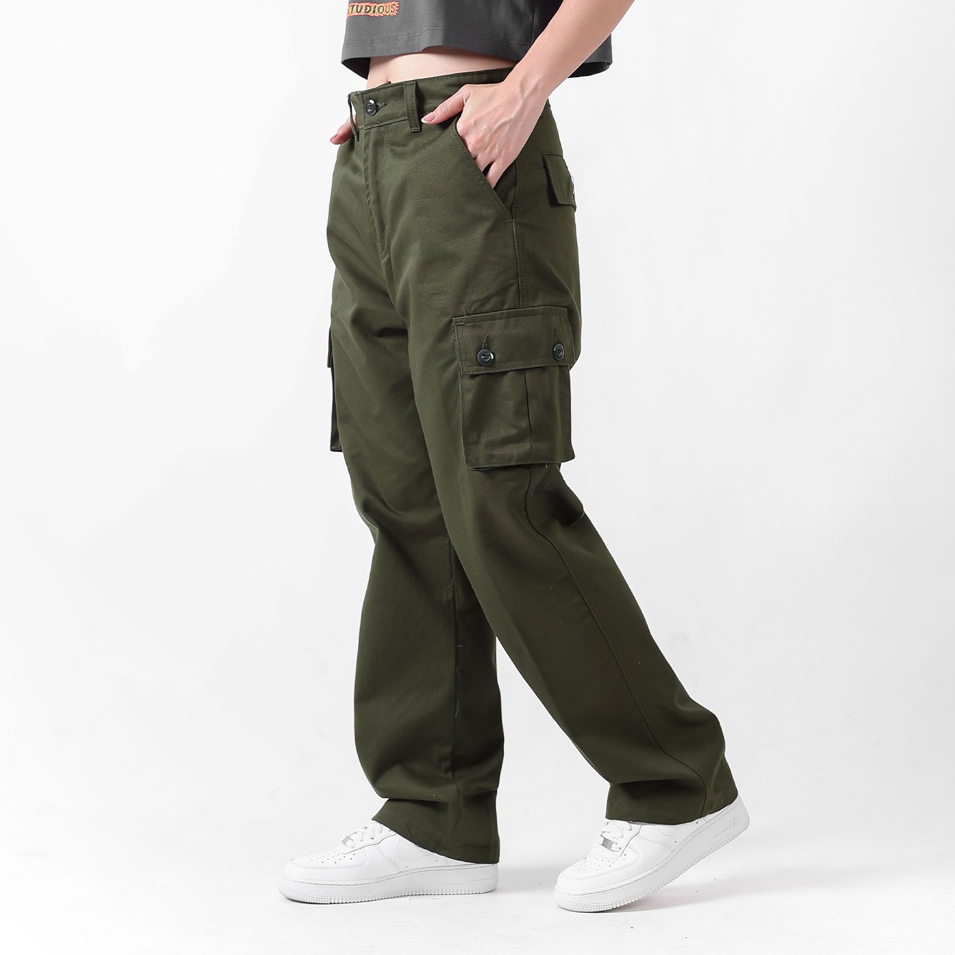DMNC Celana Cargo Pria American Twill Premium - Tailored Fit - Nomad