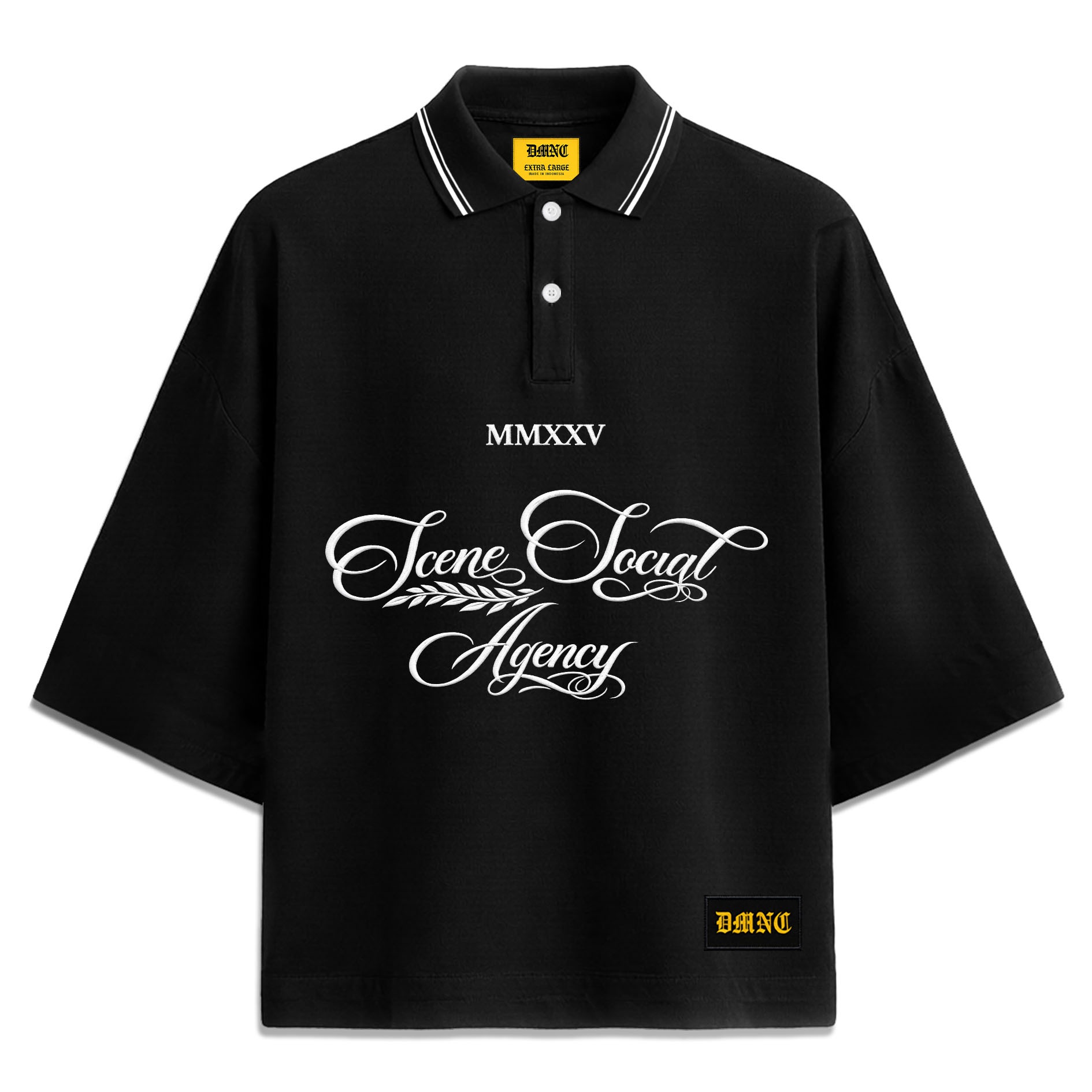 DMNC Scene Social Agency Oversize Embroidered Polo Shirt Unisex