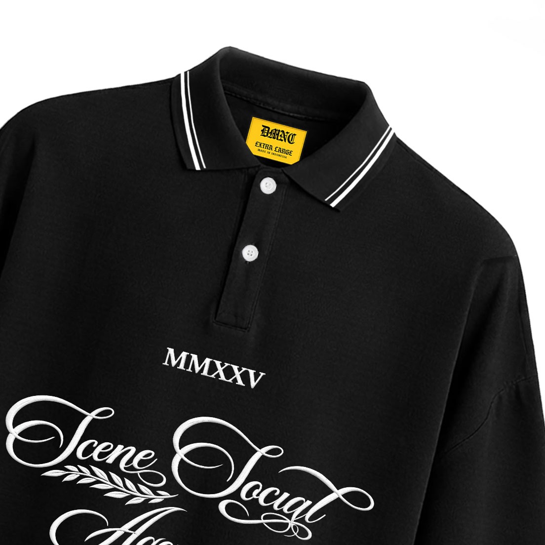 DMNC Scene Social Agency Oversize Embroidered Polo Shirt Unisex