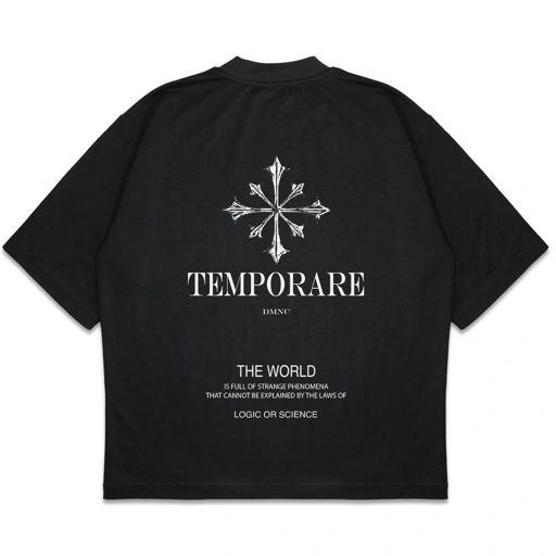 Image of DMNC Mesh Panel Oversize Outer T-Shirt – Temporare 16s 255 GSM