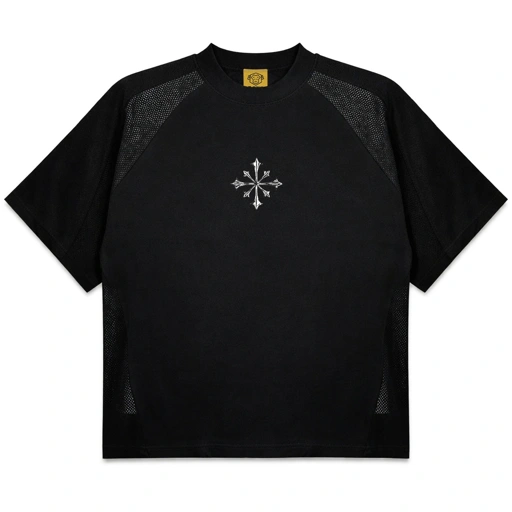 Image of DMNC Mesh Panel Oversize Outer T-Shirt – Temporare 16s 255 GSM