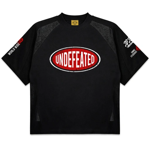 Image of DMNC Mesh Panel Oversize Outer T-Shirt – Undefeated 16s 255 GSM