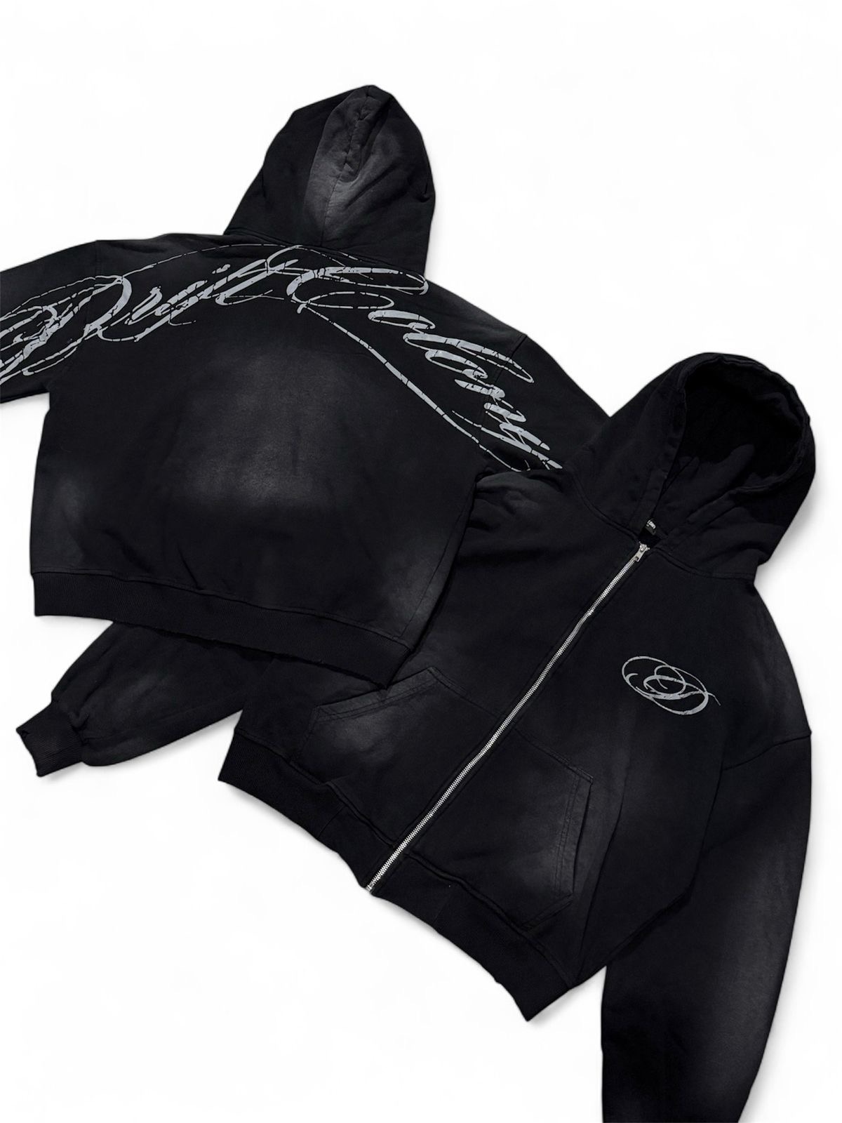 OBSIDIAN BLACK ZIPPER HOODIE
