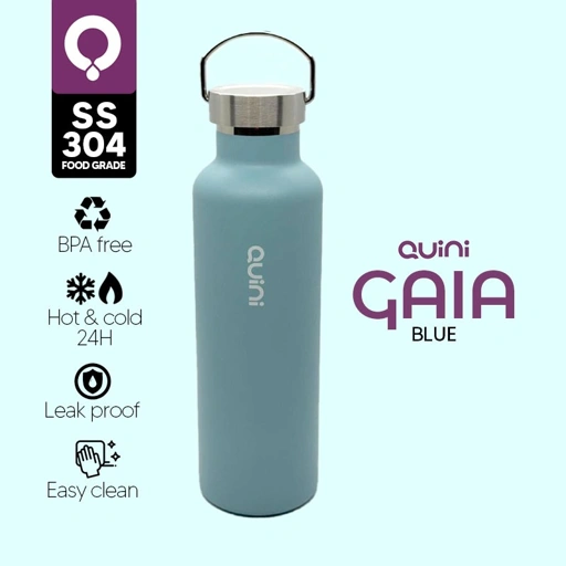 Image of Quini | Tumbler Gaia With Doff Color Botol Minum Vacuum flask  cold and hot 750ml - Blue