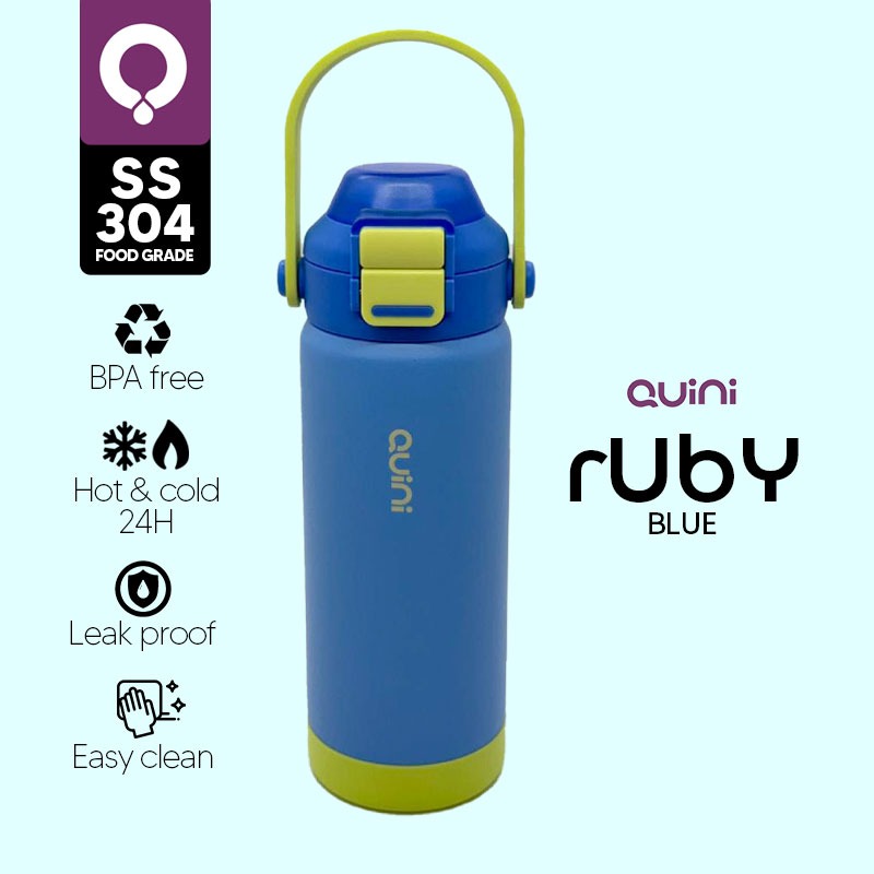 Quini | Tumbler Ruby 2in1 Botol Tumbler Stainless Steel 500ml - Blue