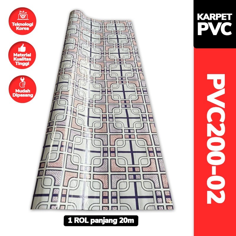 Karpet Lantai PVC Vinyl 2m x 20m | Tebal 1mm, Estetik & Teknologi Korea