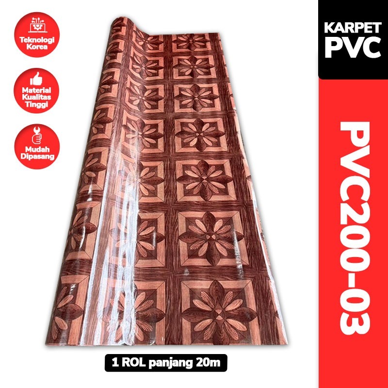 Karpet Lantai PVC Vinyl 2m x 20m | Tebal 1mm, Estetik & Teknologi Korea