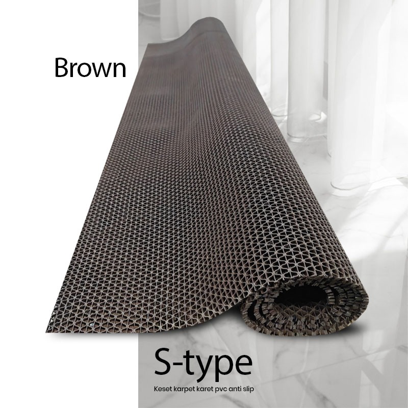 Karpet Stype Lebar 1.2m | S Type | Anti Slip | Meteran
