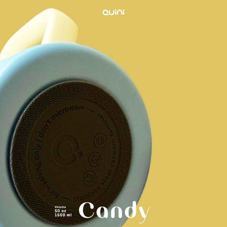 Quini Candy 1500ml / 50oz Botol Minum Stainless Steel Tahan Panas Dan Dingin