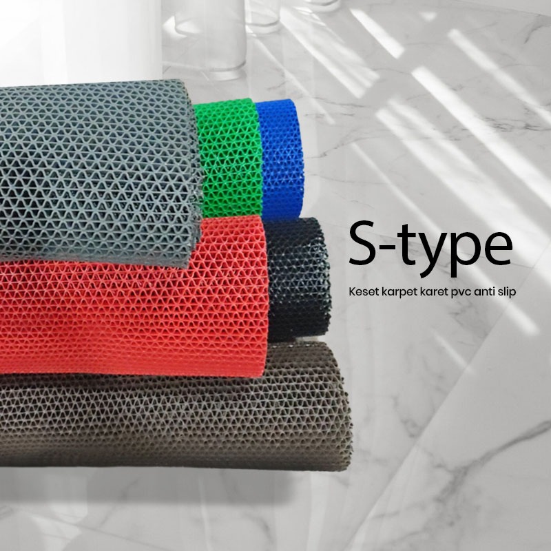 Karpet Stype Lebar 1.2m | S Type | Anti Slip | Meteran